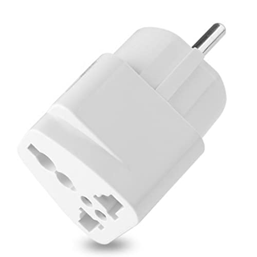 Ballylelly Adaptador Universal Enchufe eléctrico Enchufe de alimentación de CA de la UE Adaptador convertidor de Enchufe de Viaje para el hogar Blanco