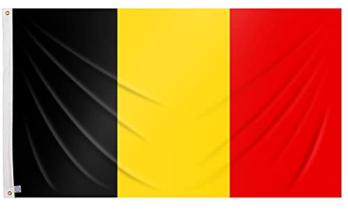 Bandera belga reforzada de 90x150cm, con dos ojales de metal, bandera de Bélgica