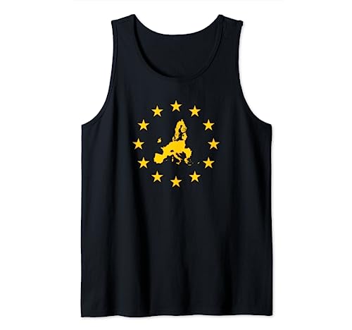 Bandera de la Unión Europea Mapa de países miembros de Europa Camiseta sin Mangas