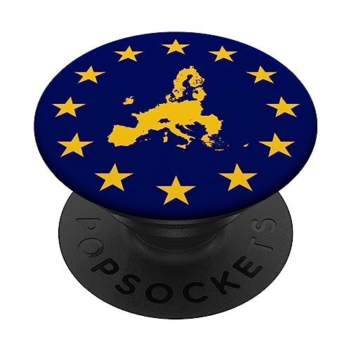 Bandera de la Unión Europea Mapa de países miembros de Europa PopSockets PopGrip Intercambiable
