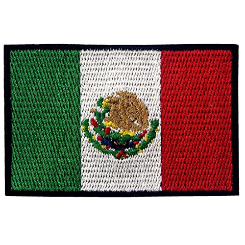 Bandera de México Parche Bordado de Aplicación con Plancha