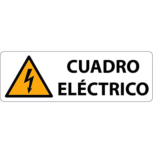 Becral® - Pegatina riesgo electrico | pegatinas vinilo para cuadro electrico | Triángulo con Rayo | normativa europea W012, ASR A1.3, DIN EN ISO 7010 vinilo Amarillo negro 75x25 mm