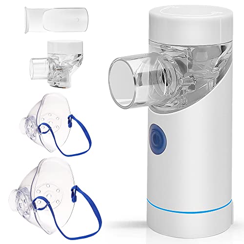 BellaGesundheit nebulizador inhalador, dispositivo de inhalación con boquilla, juego de nebulizador portátil para niños y adultos, eficaz para enfermedades respiratorias