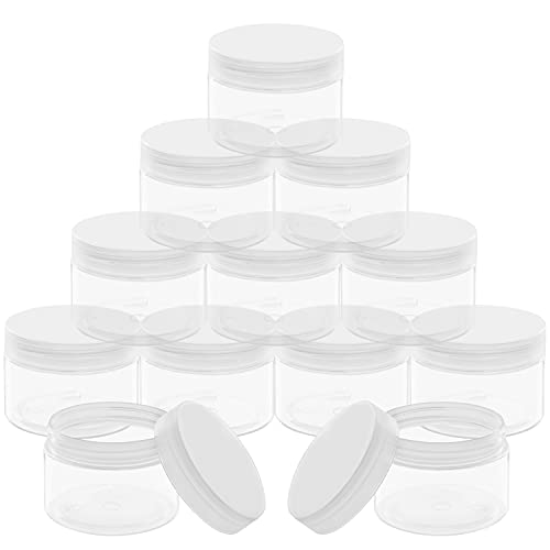 BELLE VOUS Botes de Plastico con Tapa (Pack de 12) 150 ml Tarros Cocina Tapa con Rosca – Botes Plástico para Muestras – Botes para Cremas, Lociones, Maquillaje – A Prueba de Derrames y Hermética