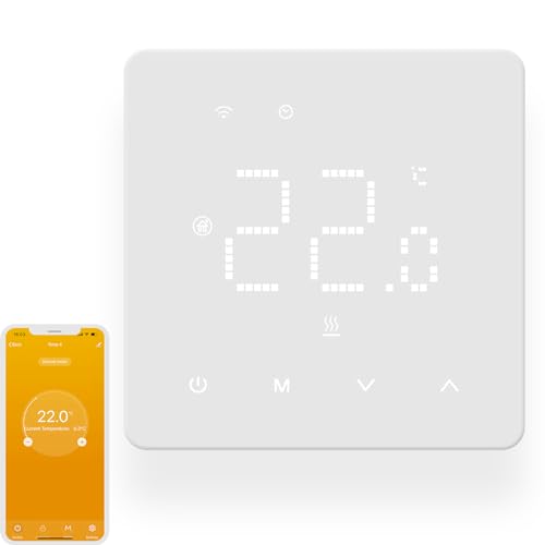 Beok Termostato Calefaccion WiFi Compatible con Alexa,Google,Termostato Digital Inalambrico Calefaccion para Calderas de Gas Natural Agua TGM50-WIFI