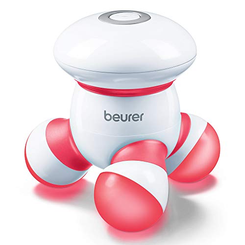 Beurer MG16 - Masajeador Mini aparato Vibratorio, con luz LED, color blanco y rojo