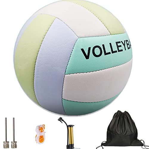 Bibykivn Balon Voley Playa,Tacto Suave Voleibol de Playa,Unisex-Adult,Balon de Voleibol Tamaño 5 para Interior y Exterior (Multicolor)