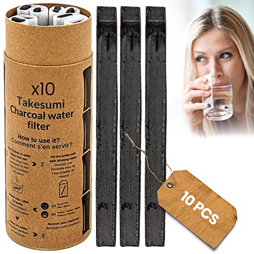 Binchotan Bio 10x | Carbón Activo Bambú Takesumi para la purificación del agua + E-Book | Pasar el agua en botella con nuestro carbón activo [𝗦𝗮𝘁𝗶𝘀𝗳𝗮𝗶𝘁𝗼𝘂𝗥𝗲𝗺𝗯𝗼𝘂𝗿𝘀𝗲]