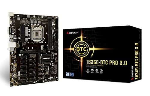 Biostar - Placa base para minado TB360-BTC PRO 2.0 Core i7/i5/i3 (Intel de 8ª y 9ª generación), LGA1151 Intel B360, memoria DDR4, 12 GPU
