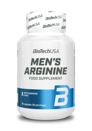 BioTechUSA Men’s Arginine, Suplemento nutricional en cápsulas con arginina, Ca-AKG, vitaminas, minerales y extractos de plantas, 90 cápsulas