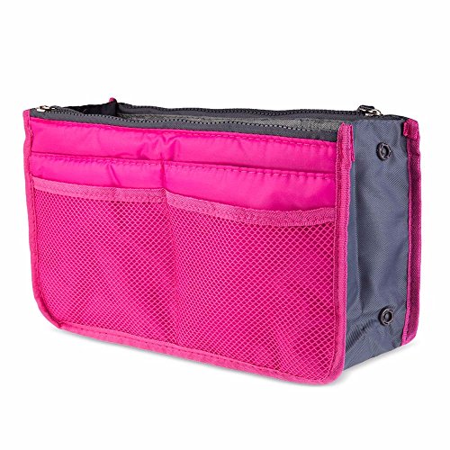 Bolsa Organizador de Viaje para Maquillaje, Cosméticos, Artículos de Higiene Personal, Lencería o Más. Talla Mediana. (Rosa)