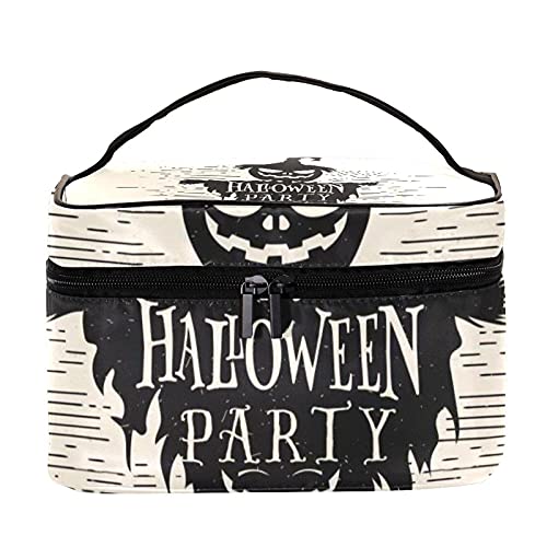 Bolsas de maquillaje para mujeres y nis Estuche organizador de cosmicos de mano bolsa portil de viaje bolsa de aseo de Halloween terror linterna vela, Multicolor 6 Neceser