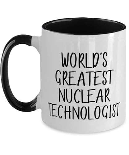 Bonita taza de tecnólogo nuclear de dos tonos de 11 onzas, el mejor tecnólogo nuclear del mundo, taza de broma para colegas del líder del equipo, regalos de ingeniero nuclear, regalos de seguridad de