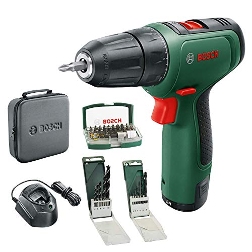 Bosch Home and Garden taladro/atornillador a batería EasyDrill 1200 (batería de 2,0 Ah, sistema de 12 V, juego de brocas y puntas de atornillar, en funda blanda), Color Verde - Amazon Edición