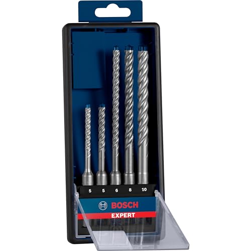 Bosch Professional 5 piezas Set de brocas para martillo Expert SDS plus-7X (para Hormigón armado, Ø 5-10 mm, accesorios Martillo perforador rotativo)