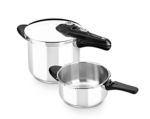 BRA Vitesse - Set duo ollas a presión, Metal, Plata, 4 y 7 litros.Aptas para todo tipo de cocinas ,incluída inducción.