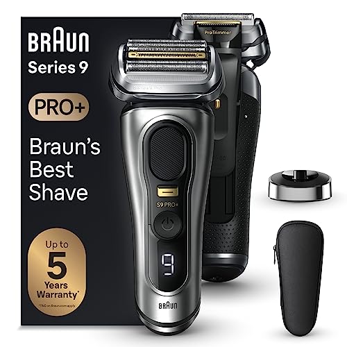 Braun Series 9 Pro+ Afeitadora Eléctrica Hombre, Máquina de Afeitar Barba, Base De Carga, En Seco Y En Mojado, 9517s, Plata