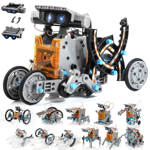 Bravmate Juguetes Robots para Niños,14 en 1 Stem Robots Solares para Niñas y Niños 190 Piezas de Juguetes de Kit de Energía Solar Mejor Regalo para Niños de 10 años + (Kit 14 en 1)