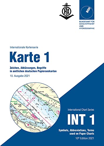 BSH - Bundesamt für Seeschifffahrt und Hydrographie Tarjeta 1/INT 1 – Caracteres, abreviaciones, términos en mapas marítimos alemanes.