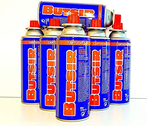 Butsir Pack de x6 cartuchos de gas, Bombonas de recarga de gas 227 g Butsir Pack de x6 cartuchos de gas, Bombonas de recarga de gas 227 g