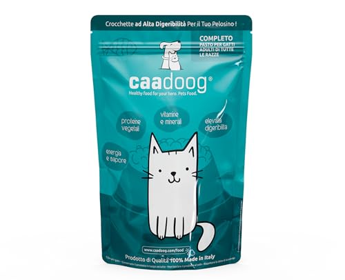 CAADOOG Croquetas para gatos con pescado – Monoproteico – Croquetas de alimentos secos para gatos de todas las razas – Enriquecidas con vitaminas, minerales, proteínas vegetales – Made in Italy, 2,5