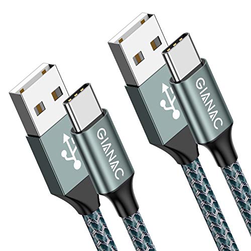 Cable USB Tipo C, 2 Pack [1M] 3.1A Cargador USB Tipo C Nylon Trenzado Cable USB C Carga Rápida y Sincronización de Datos para Samsung Galaxy S10 S9 S8, Huawei P30 P20 P10 Mate10