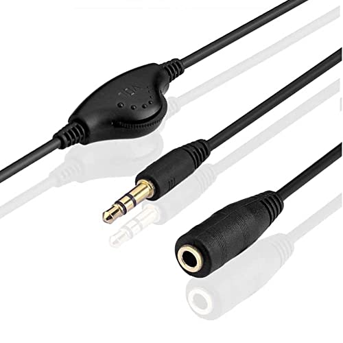 CABLEPELADO Cable Audio alargador Extensor control volumen | Jack Audio Estéreo con regulador 3,5 mm Macho a Hembra | para Altavoces, Auriculares, Móvil, Tablet, MP3 | Negro | 1 Metro CABLEPELADO Cable Audio alargador Extensor control volumen | Jack Audio Estéreo con regulador 3,5 mm Macho a Hembra | para Altavoces, Auriculares, Móvil, Tablet, MP3 | Negro | 1 Metro