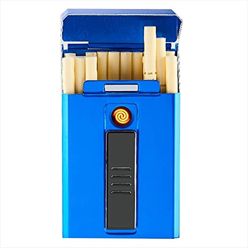 Caja de cigarrillos con encendedor, caja de 20 piezas de cigarrillos regulares, 2 en 1 cigarrillos portátiles encendedores USB recargables sin llama a prueba de viento encendedor eléctrico ( Color : N