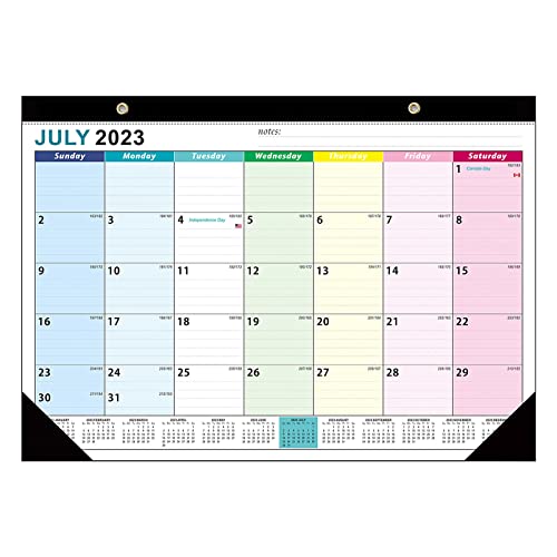 Calendario académico de pared de julio de 2023 a diciembre de 2024, de 18 meses, planificador familiar, colgante con calcomanías, 17 x 12 pulgadas (multicolor)