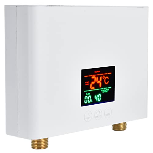 Calentador De Agua Instantáneo, Calentador De Agua 30-55 °C 220V 5500W, Calefacción De Cocina De Alta Eficiencia, Con Panel De Control Táctil , Para Baño, Ducha, Cocina (Blanco)