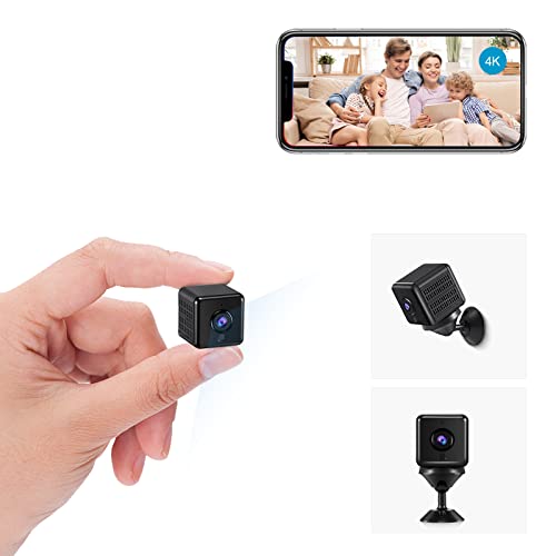 Camara Espia 4K HD Mini WiFi Oculta Cámara Espía para Ver En El Movil, Interior/Exterior Mini Cámaras De Vigilancia inalambricas Larga Duracion Spy CAM con IR Visión Nocturna Detección De Movimiento