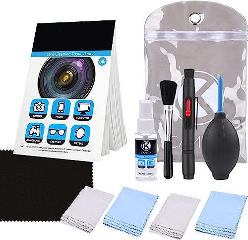 CAMKIX Cleaning Kit - Pack de Limpieza de Equipos fotográficos (Canon, Nikon, Pentax, Sony) con Fluido de Limpieza