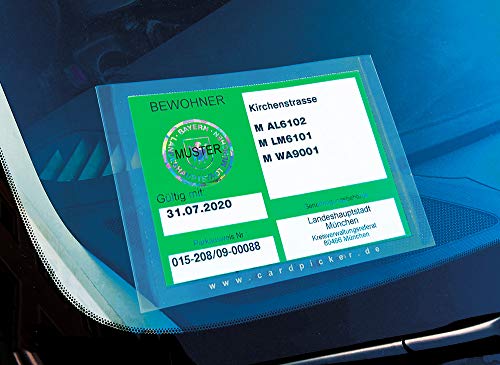 CARDPICKER - Cubierta protectora, imán de cristal, para tarjeta de estacionamiento - Licencia de Parklizenzen & Co. - autoadhesivo ADAC probado