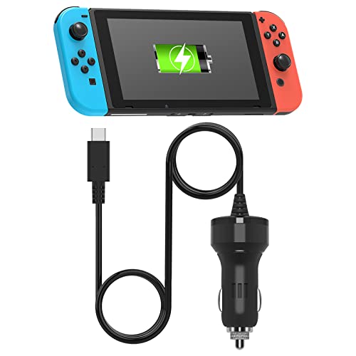 Cargador de Coche para Nintendo Switch y Switch Lite, FYOUNG Adaptador de Cargador de Coche de Alta Velocidad para Nintendo Switch (Cable de Cargador USB Tipo C de 6,5 pies)