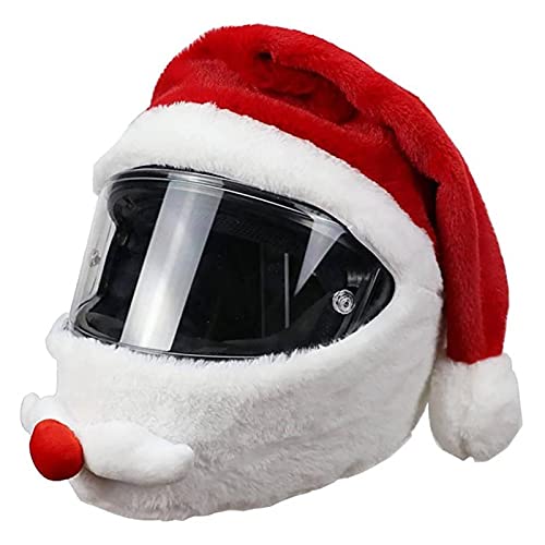 Casco Motocicleta Santa naviña, Cray Funny Funny Santa Plush Cashmet Cover for Motorcycle Full Full Cassbet Cover, Divertidos Paseos y Regalos