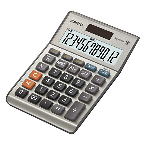 Casio MS-120BM Escritorio Basic calculator - Calculadora (Escritorio, Basic calculator, Metal, De plástico, Botones, Batería/Solar)