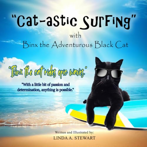 “Cat-astic Surfing” with Binx the Adventurous Black Cat