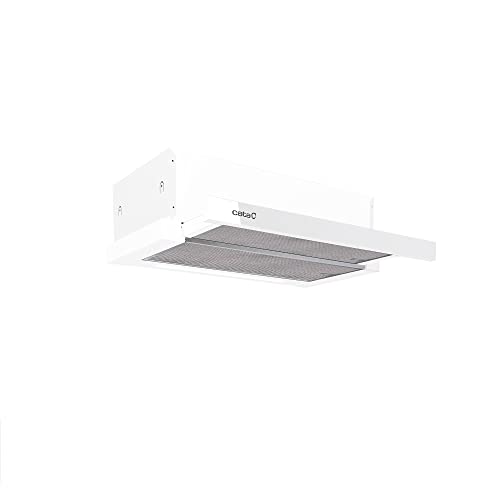 Cata | Campana Extractora de Cocina | Modelo TFH 6430 WH/A | Campana Telescópica | Ancho de 60 cm | 5 Niveles de Extracción | Acabado en cristal Blanco | Clase de Eficiencia Energética A