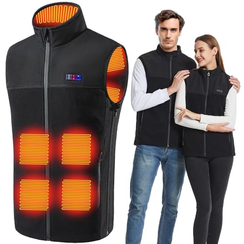 Chaleco Calentador Eléctrico para Hombre y Mujer, Chaleco Térmico Eléctrico con 3 Controlador & 13 Almohadillas Térmicas, Chaleco Chaqueta Calefactable para Actividades al Aire Libre en climas frío