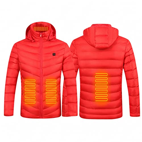 Chaqueta calefactable para hombre y mujer, chaqueta de plumón de manga larga, chaqueta térmica con cremallera, USB, eléctrica, 3 niveles de temperatura, lavable, chaqueta acolchada al aire libre,