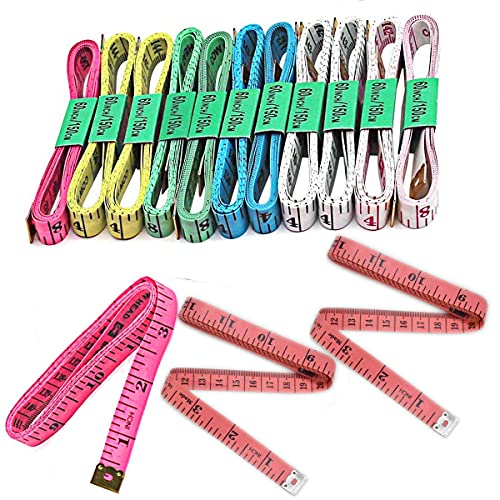 Cinta Métrica,14 PCS Cuerpo de Cinta de Medición Métrica de Doble Escala Regla para Medir el Cuerpo Ropa Pérdida de Peso Costura Manualidades 1.5m 60 Pulgadas