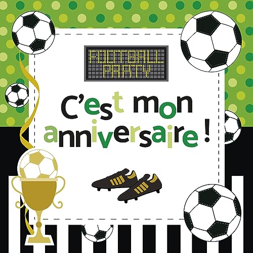 Clairefontaine 20033C - Juego de invitaciones de cumpleaños (8 Sobres individuales 11,6 x 11,6 cm, 8 sobres de 12 x 12 cm), diseño de fútbol