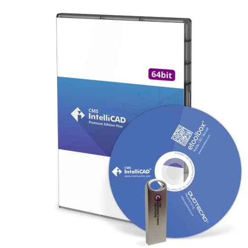 CMS IntelliCAD PE Plus | Software CAD profesional para dibujo 2D y sólidos 3D compatible con archivos .dwg | Licencia perpetua Dispositivo | 1 Usuario | Llave de licencia USB enviada en la caja DVD