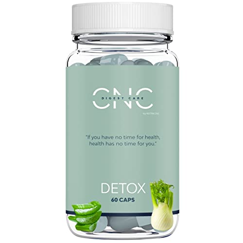 CNC DETOX Drenante, Diuretico & Regeneracion Colon, Hígado e Intestinos, Depurativo, Elimina Toxinas & Liquidos, Probióticos 100B + Aloe V. + Carbon Activo + Ext. Hinojo en cápsula blanda