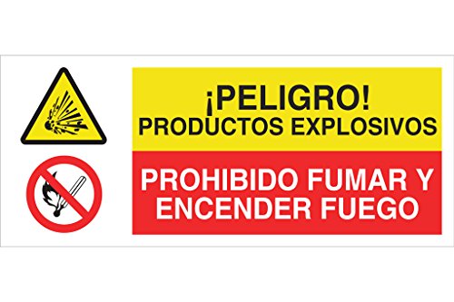 Cofan CAP05PL717297 - Señal de seguridad"¡Peligro! Productos Explosivos/Prohibido Fumar Y Encender Fuego"