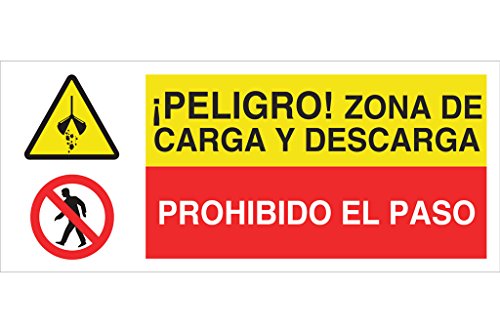 Cofan CAP21PL507210 - Señal de seguridad"¡Peligro! Zona De Carga Y Descarga/Prohibido El Paso"