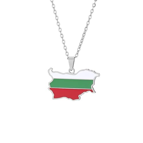 Collar Con Colgante En Forma De Mapa De Bulgaria: Contorno Nacional, Mapas Étnicos, Colgante De Moda Que Gotea Aceite, Estilo Étnico Unisex, Mapa Patriótico, Joyería De Hip Hop Para Regalo De Par