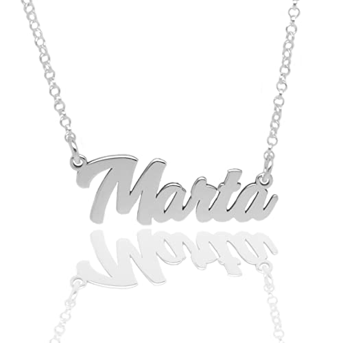 Collar con nombre personalizado en plata de ley 925/1000. Regalo día de la madre