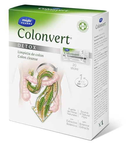 Colonvert Detox 20 sticks | Limpieza de Colon, Detoxificante, Depurativo, Antioxidante | Tránsito intestinal normal | Con extractos botánicos | Sin lactosa, sin gluten