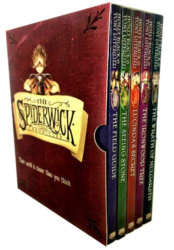 Conjunto de 5 libros de Las Crónicas de Spiderwick (La guía de campo, La piedra que ve, El secreto de Lucinda, El árbol de palo de hierro, La ira de Mulgarath)